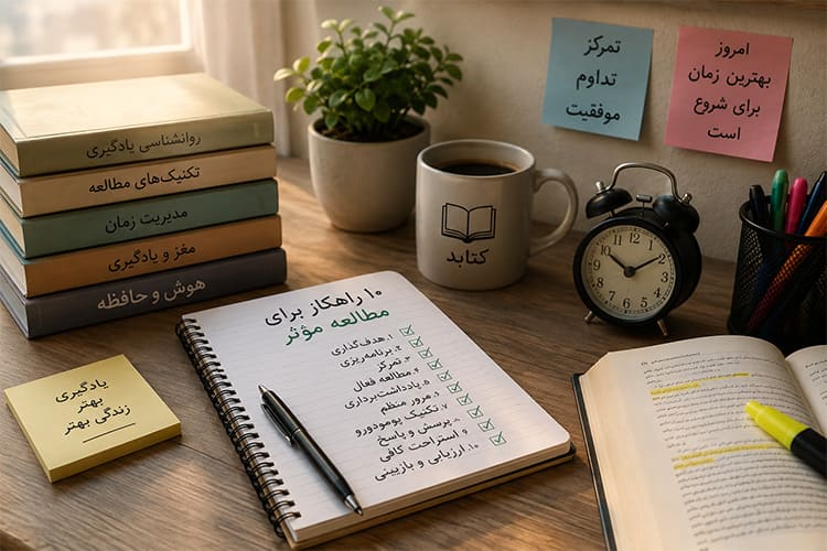 ۱۰ راهکار برای مطالعه مؤثر و یادگیری بهتر